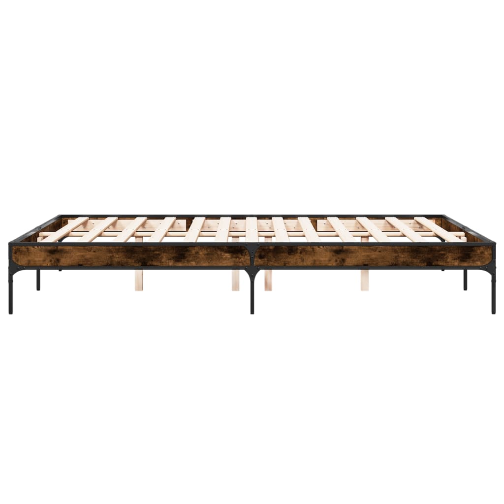 Bed Frame without Mattress Smoked Oak 140x200 cm